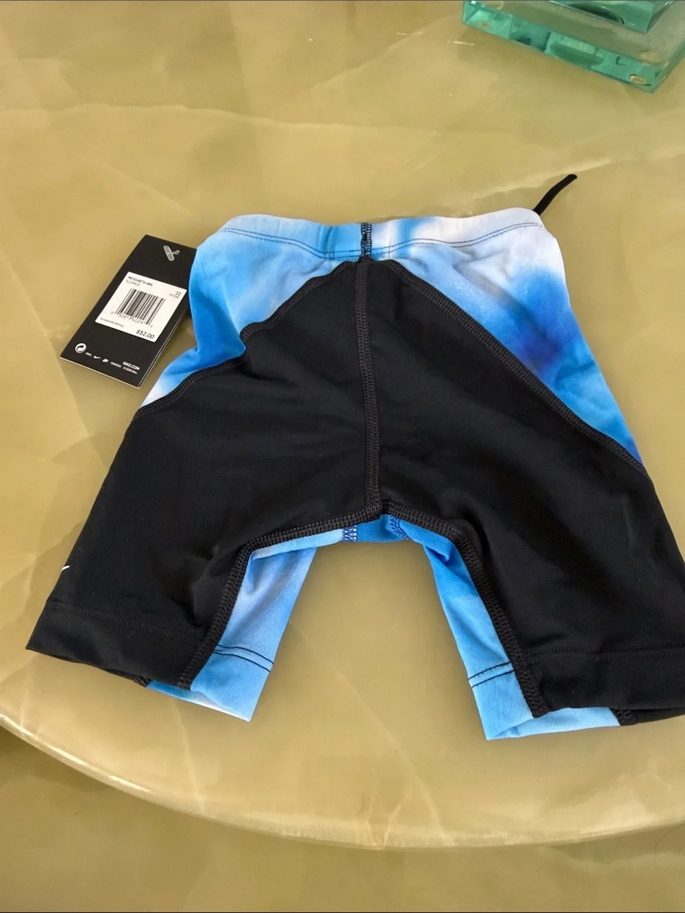 Nike Hydrastrong Boys Jammer Swim Shorts Blue White Tie-Dye Size 6-7Y NWT